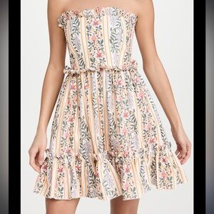 AGUA BY AGUA BENDITA Rosa Floral Strapless Mini Dress